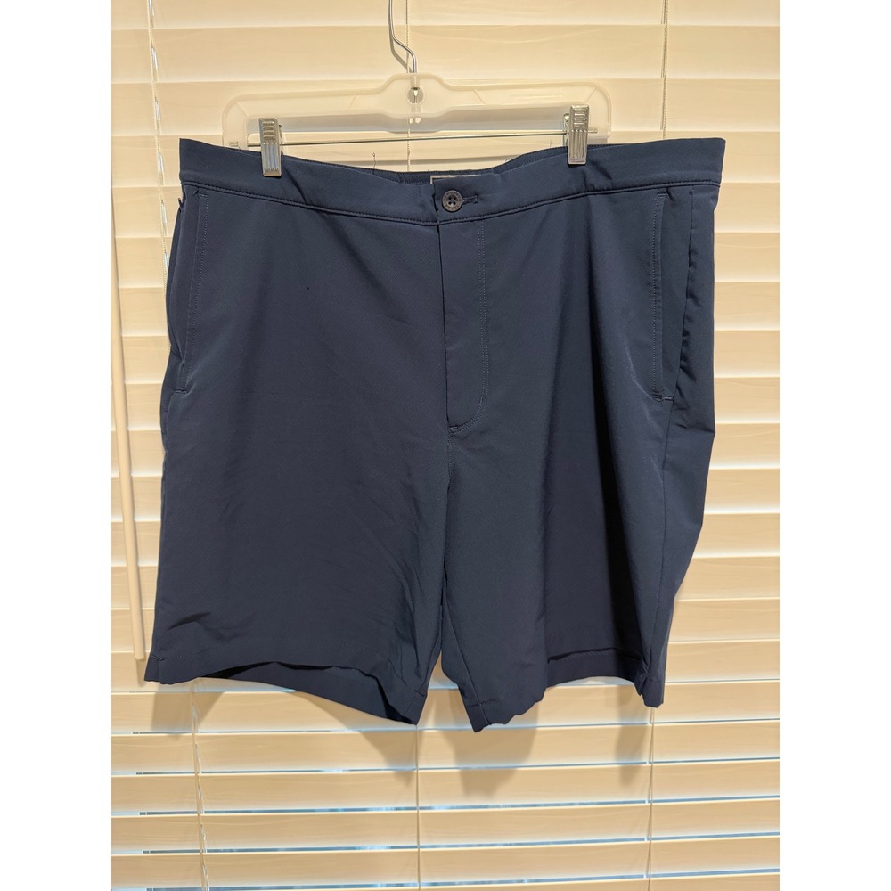 Vineyard Vines Performance Shorts Mens 38 Navy Blue Golf‎ Stretch Flat Front 8in